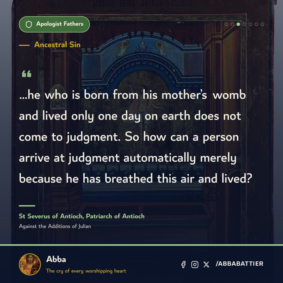…he who is born from his mother’s womb and lived only one day on earth does not come to judgment. So how can a person arrive at judgment automatically merely because he has breathed this air and lived?